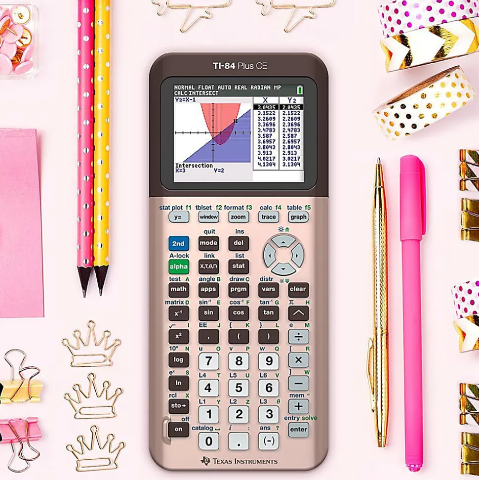 Texas Instruments® TI-84 Plus CE Color Graphing Calculator, Rose Gold