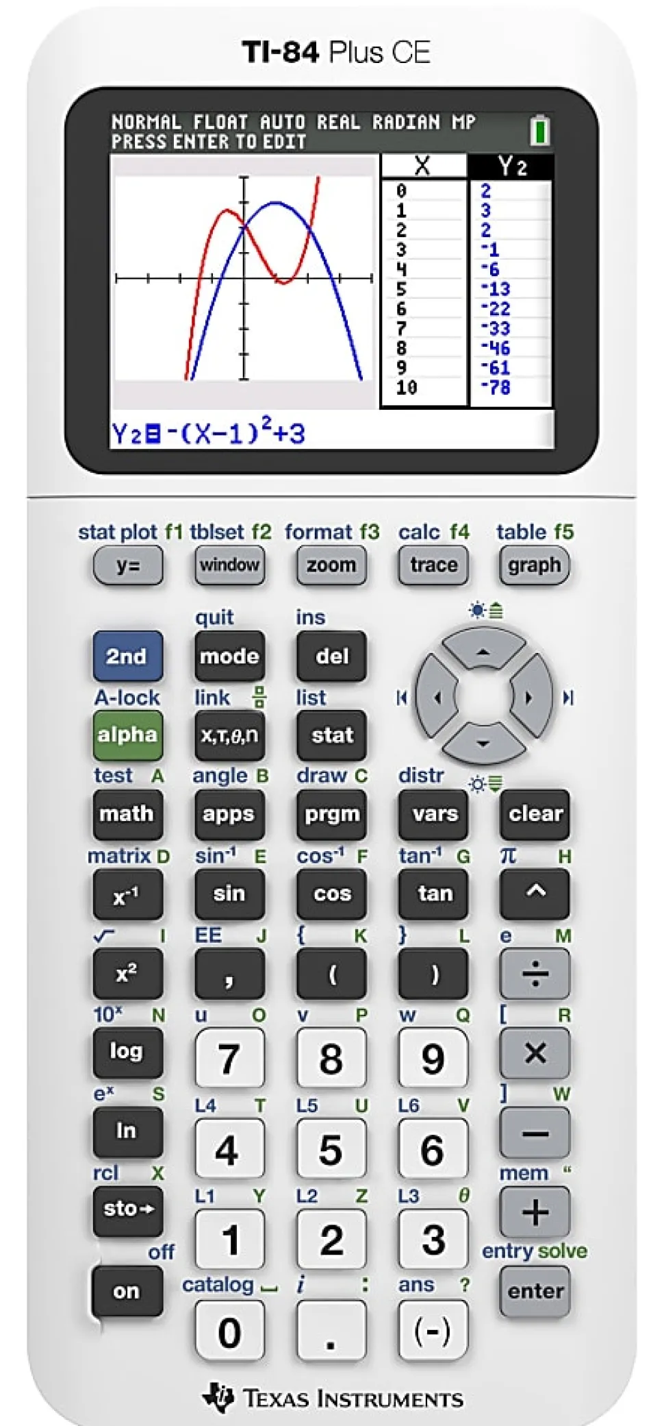 Texas Instruments TI-84 Plus CE Handheld Graphing Calculator, White