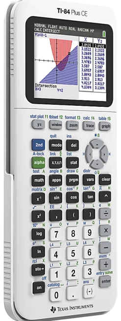 Texas Instruments TI-84 Plus CE Handheld Graphing Calculator, White