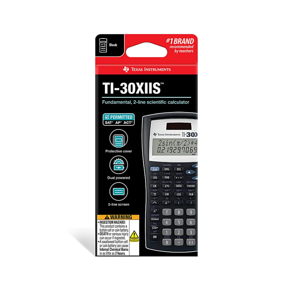 Texas Instruments® TI-30X IIS Solar Scientific Calculator, Black/Blue/White