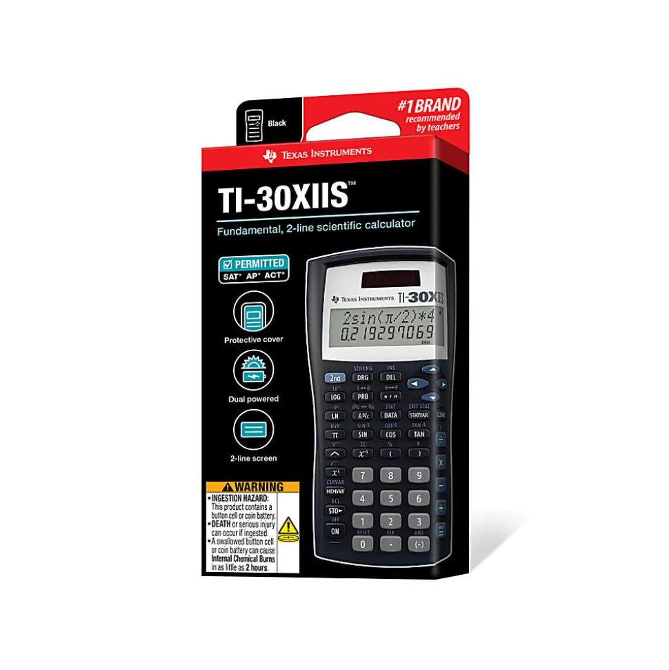 Texas Instruments® TI-30X IIS Solar Scientific Calculator, Black/Blue/White