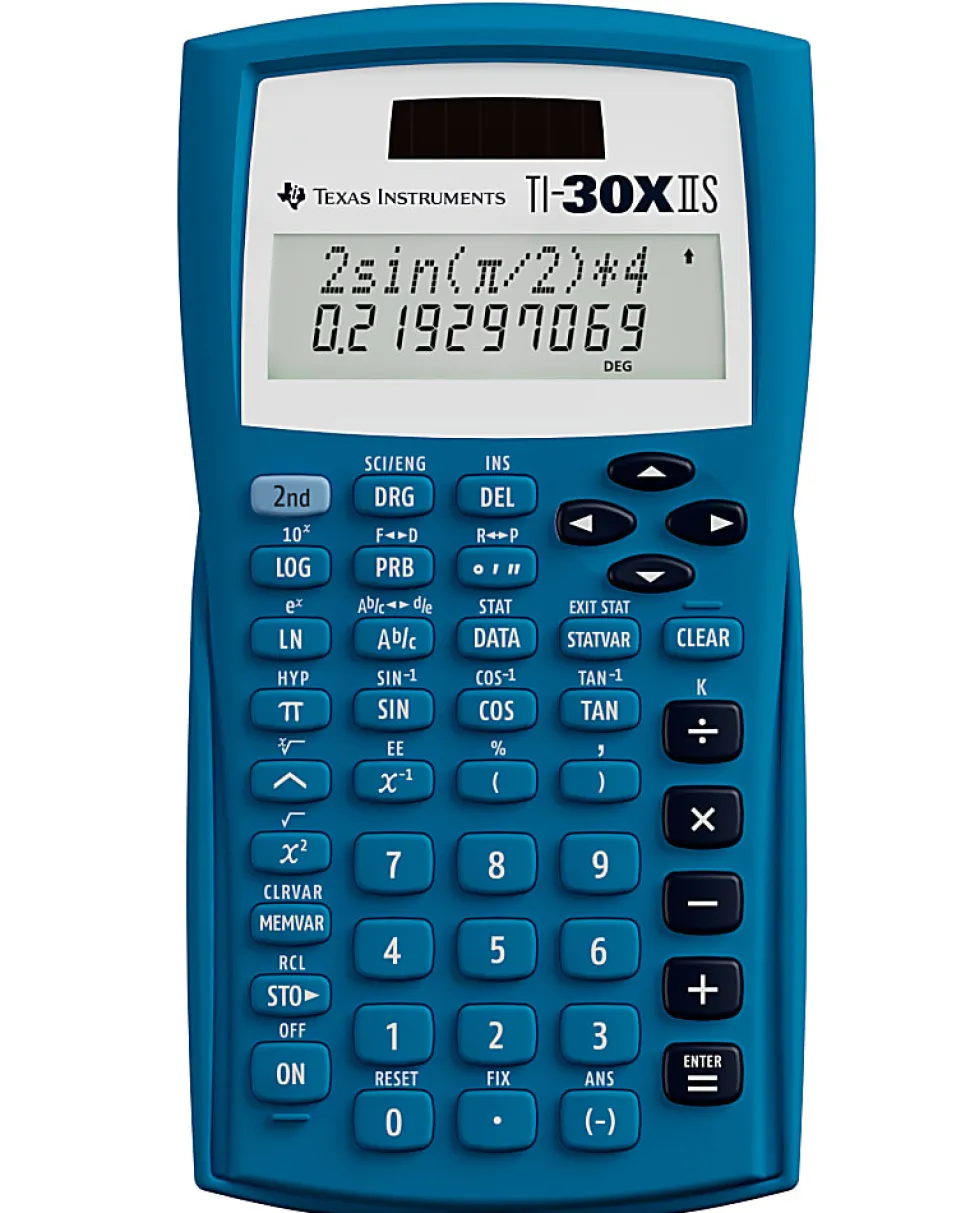 Texas Instruments® TI-30X IIS Solar Scientific Calculator, Blue