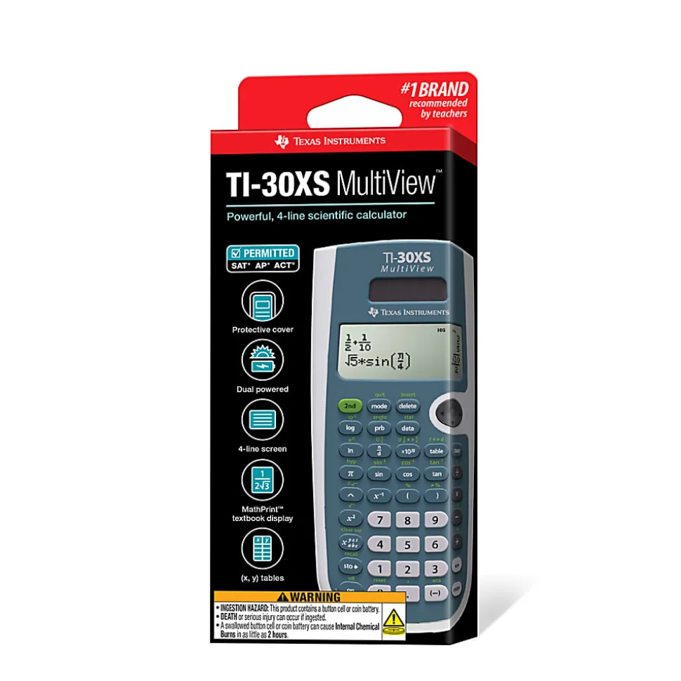 Texas Instruments® TI-30XS MultiView Scientific Calculator, Blue