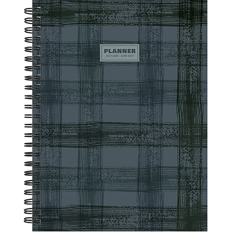 2026-2027, TF Publishing Blue Flannel Medium Weekly Monthly Planner, 8" x 6.5", July 2026 to June 2027