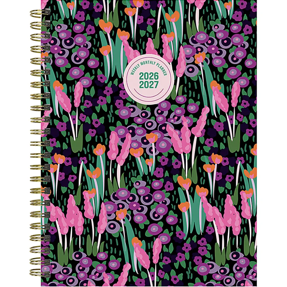 2026-2027, TF Publishing Buds & Blooms Medium Weekly Monthly Planner, 8" x 6.5", July 2026 to June 2027