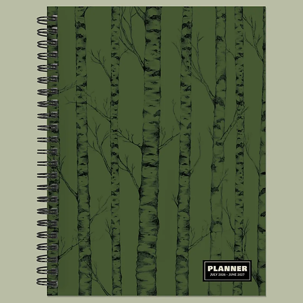 2026-2027, TF Publishing Green Forest Medium Weekly Monthly Planner, 8" x 6.5", July 2026 to June 2027
