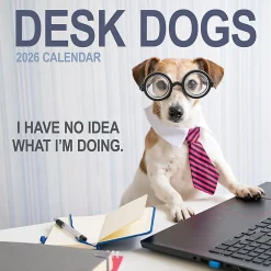 2026 TF Publishing Humor Monthly Wall Calendar, 12” x 12”, Desk Dogs, January To December