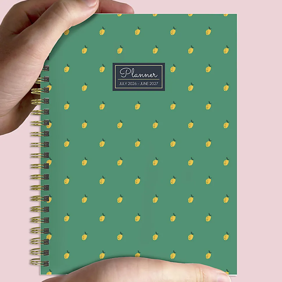 2026-2027, TF Publishing Lovely Lemon Medium Weekly Monthly Planner, 8" x 6.5", July 2026 to June 2027