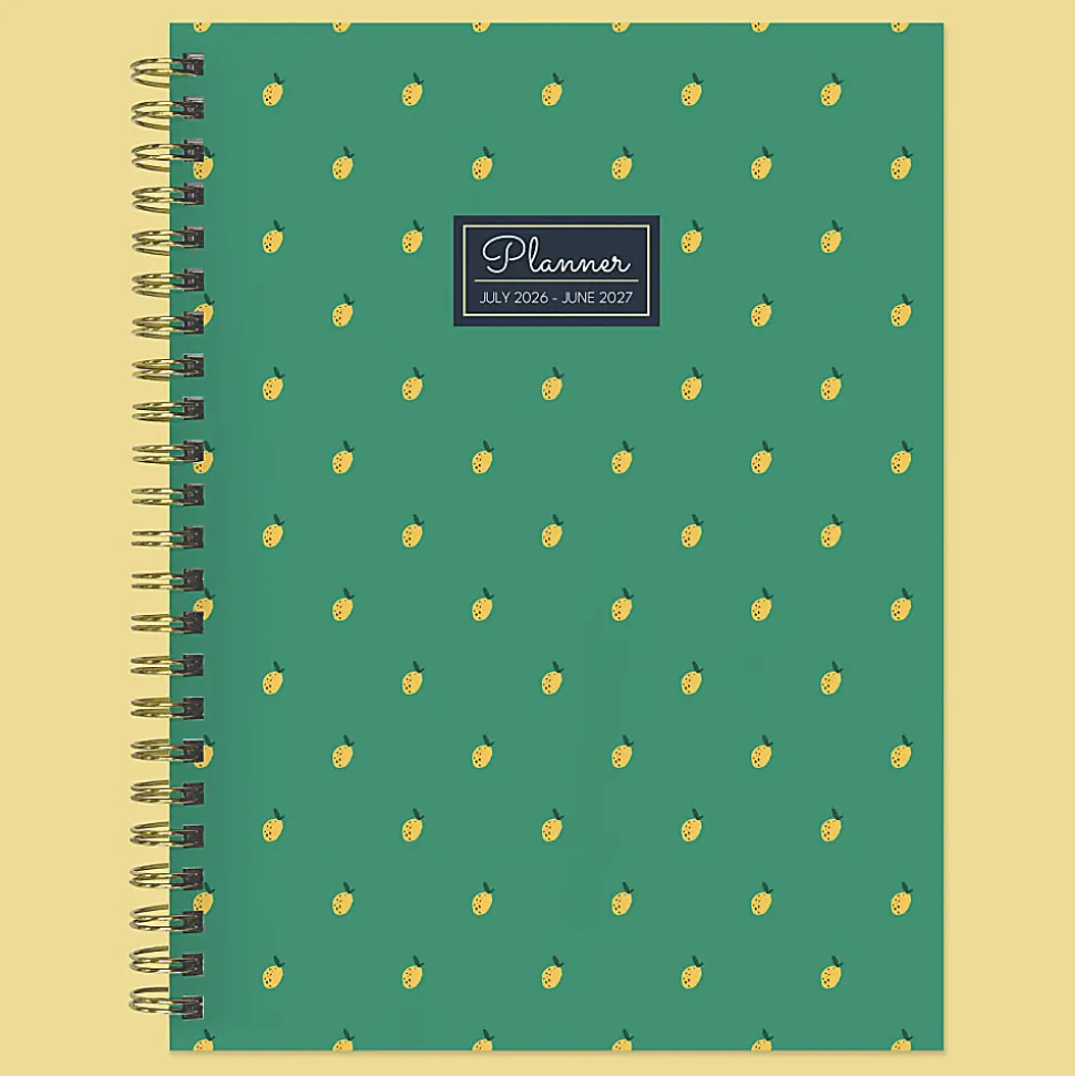 2026-2027, TF Publishing Lovely Lemon Medium Weekly Monthly Planner, 8" x 6.5", July 2026 to June 2027