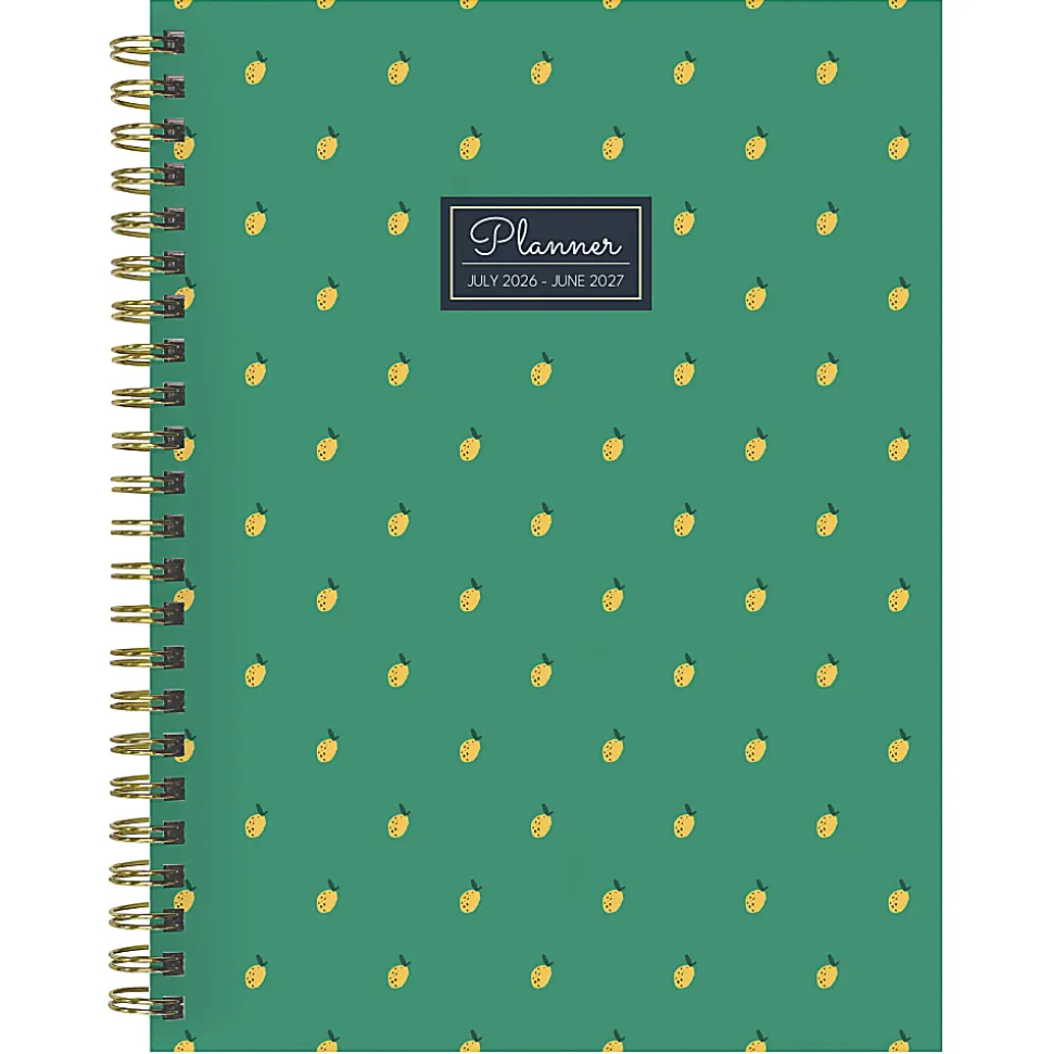 2026-2027, TF Publishing Lovely Lemon Medium Weekly Monthly Planner, 8" x 6.5", July 2026 to June 2027