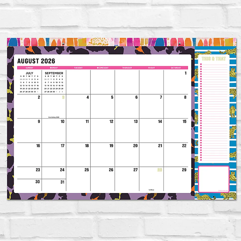2026-2027, TF Publishing Maximal Mirage Medium Desk Pad Monthly Blotter Calendar, 17" x 12", July 2026 to June 2027