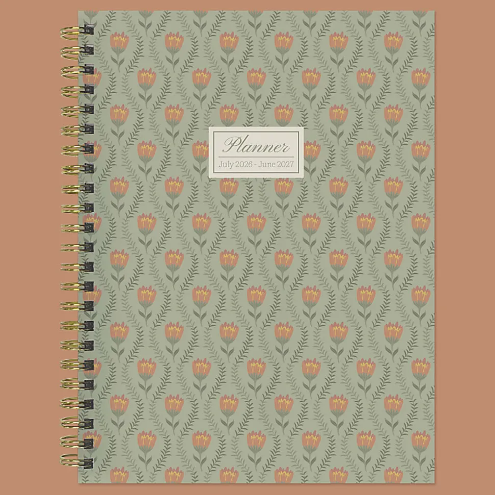 2026-2027, TF Publishing Repeated Posies Medium Weekly Monthly Planner, 8" x 6.5", July 2026 to June 2027