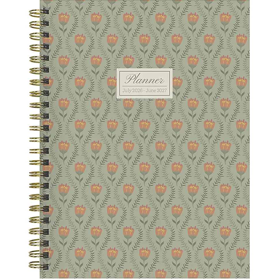 2026-2027, TF Publishing Repeated Posies Medium Weekly Monthly Planner, 8" x 6.5", July 2026 to June 2027