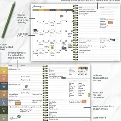 2026-2027, TF Publishing Repeated Posies Medium Weekly Monthly Planner, 8