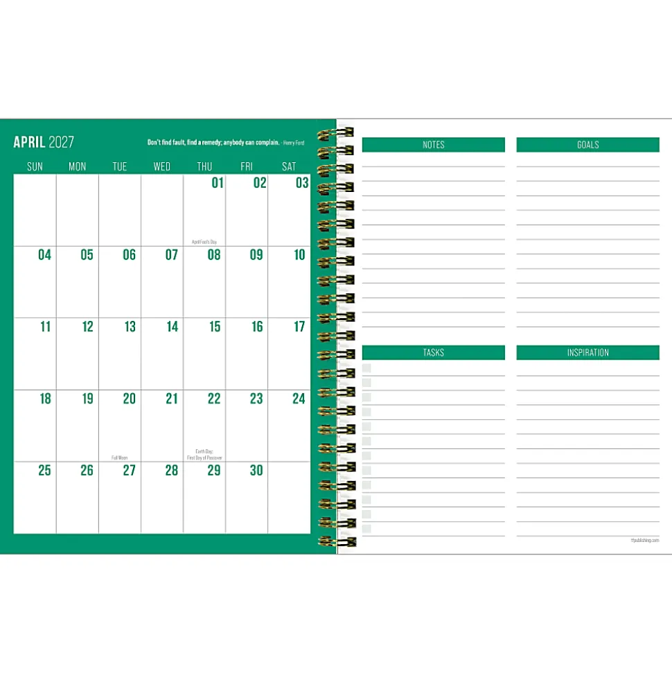 2026-2027, TF Publishing Spicy Cat Medium Weekly Monthly Planner, 8" x 6.5", July 2026 to June 2027