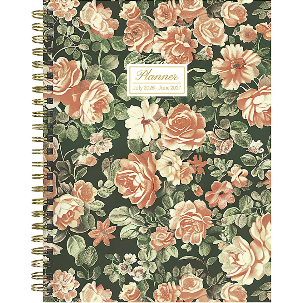 2026-2027, TF Publishing The Rose Garden Medium Weekly Monthly Planner, 8" x 6.5", July 2026 to June 2027