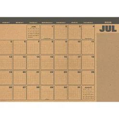 2026-2027, TF Publishing  Trail + Timber Medium Desk Pad Monthly Blotter Calendar, 17" x 12", July 2026 to June 2027