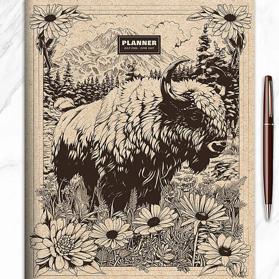 2026-2027, TF Publishing Wild Bison Large Monthly Planner, 11" x 9", July 2026 to June 2027