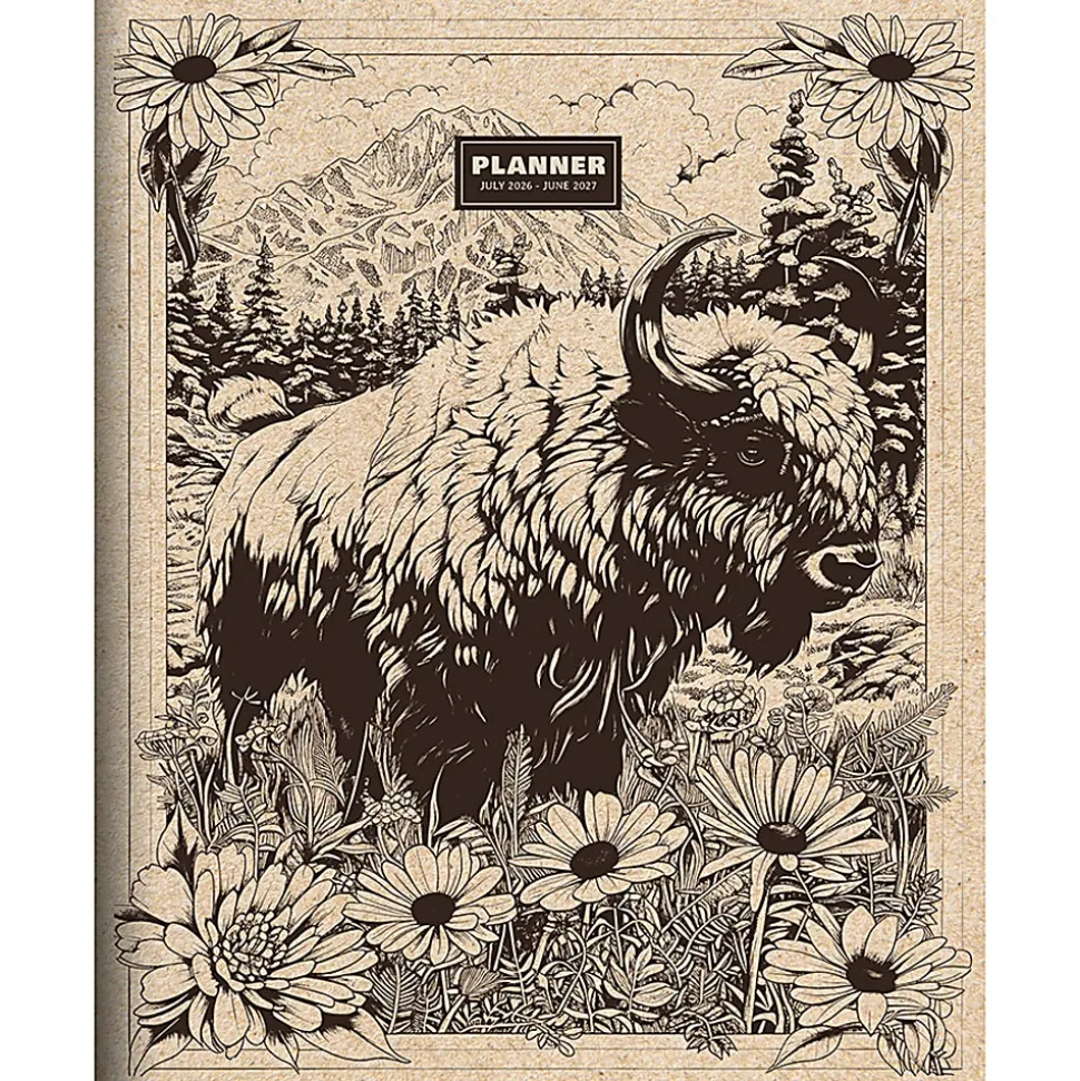 2026-2027, TF Publishing Wild Bison Large Monthly Planner, 11" x 9", July 2026 to June 2027