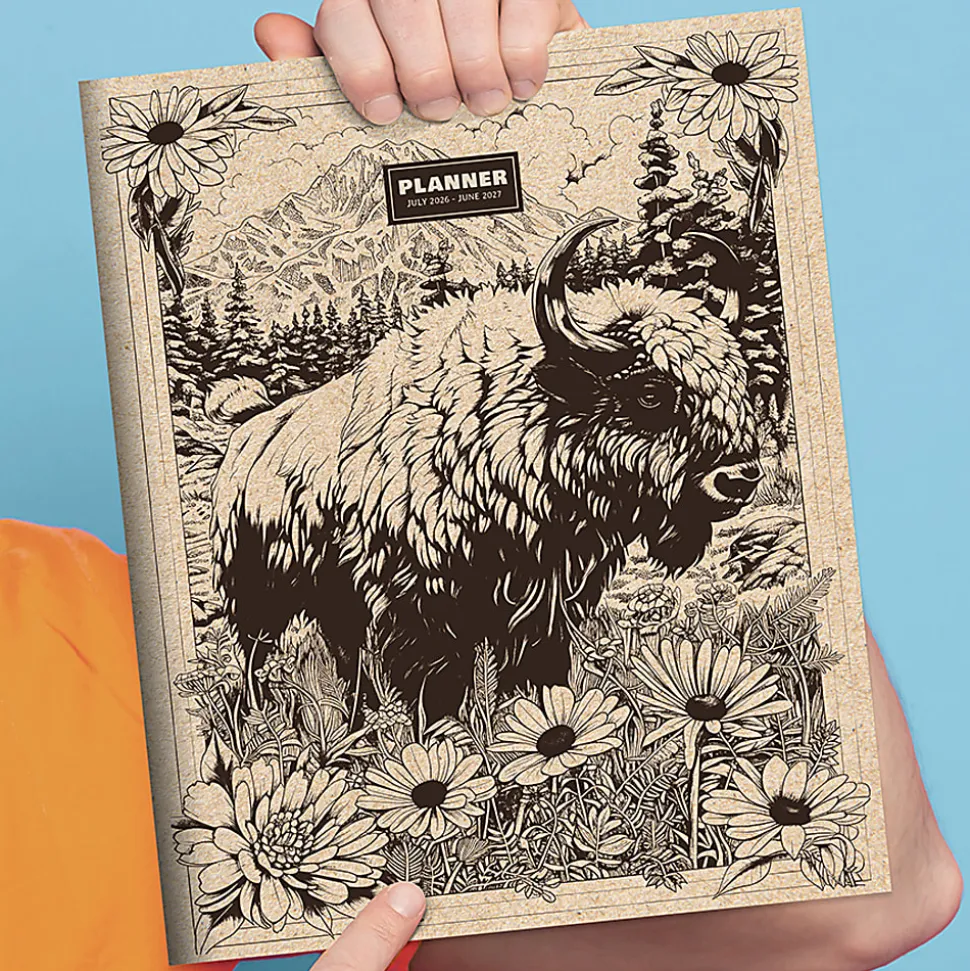 2026-2027, TF Publishing Wild Bison Large Monthly Planner, 11" x 9", July 2026 to June 2027