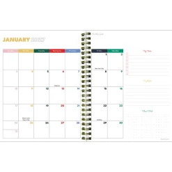 2026-2027, TF Publishing  Yellow Linen Medium Weekly Monthly Planner, 8" x 6.5", July 2026 to June 2027