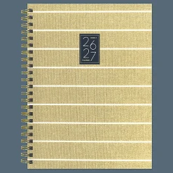 2026-2027, TF Publishing Yellow Linen Medium Weekly Monthly Planner, 8