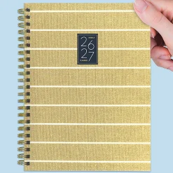 2026-2027, TF Publishing Yellow Linen Medium Weekly Monthly Planner, 8
