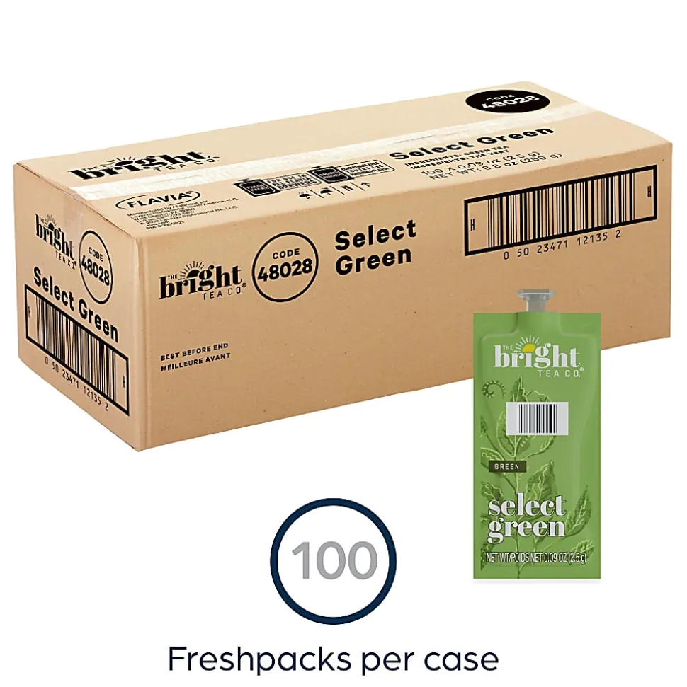 The Bright Tea Co.™ Select Green Tea, Single-Serve Freshpacks, 0.25 Oz, Box Of 100