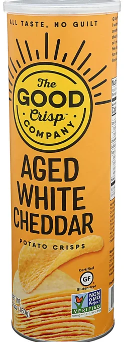 The Good Crisp Company Potato Crisps, Aged White Cheddar, 5.6 Oz, Total Qty 8