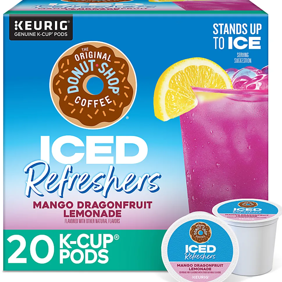 The Original Donut Shop Iced Refresher Keurig Single Serve K-Cup® Pods, 12.6 Oz, Mango Dragonfruit Lemonade Flavor, Box Of 20 Pods