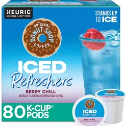 The Original Donut Shop Iced Refreshers, Berry Chill, Brew Over Ice Single Serve Keurig K-Cup Pods, 80 Count (4 Packs of 20)