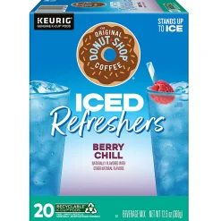 The Original Donut Shop Iced Refreshers, Berry Chill, Brew Over Ice Single Serve Keurig K-Cup Pods, 80 Count (4 Packs of 20)