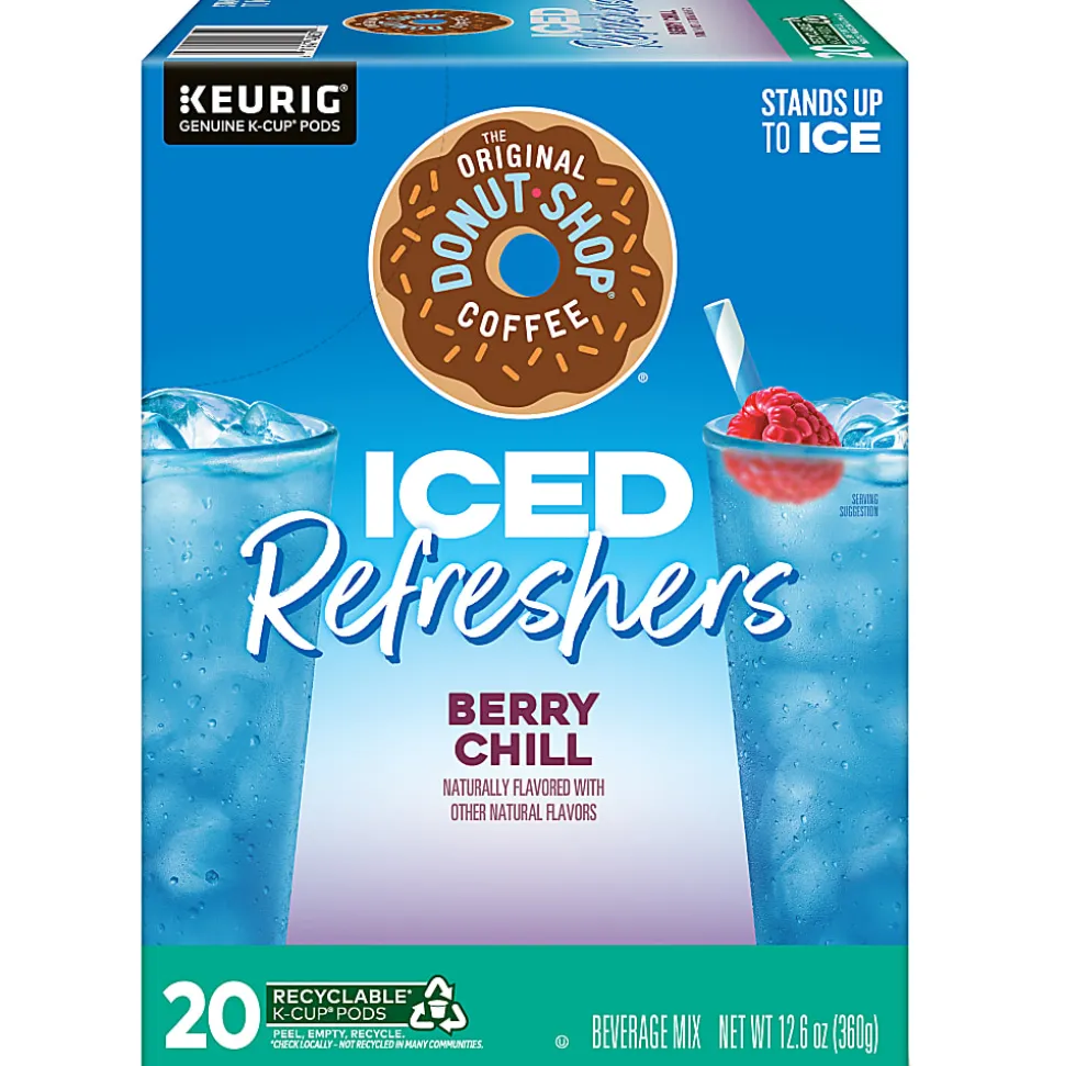 The Original Donut Shop Iced Refreshers, Berry Chill, Brew Over Ice Single Serve Keurig K-Cup Pods, 80 Count (4 Packs of 20)