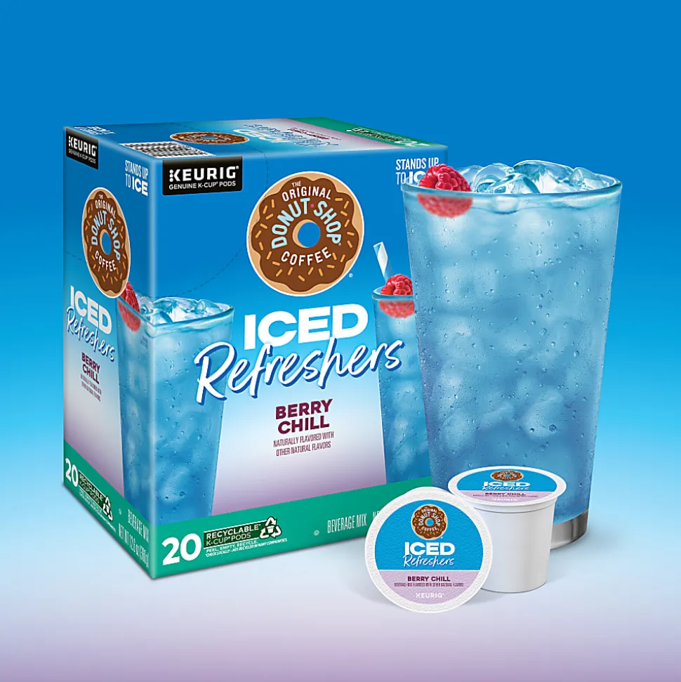 The Original Donut Shop Iced Refreshers, Berry Chill, Brew Over Ice Single Serve Keurig K-Cup Pods, 80 Count (4 Packs of 20)