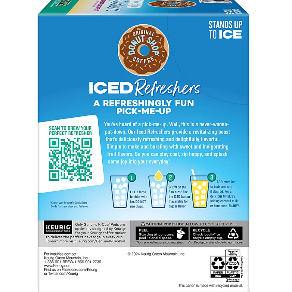 The Original Donut Shop Iced Refreshers, Pineapple Passionfruit Flavor, Box of 20 K-Cup® Pods