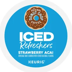 The Original Donut Shop Iced Refreshers, Strawberry Açaí Flavor, Keurig Single Serve K-Cup Pods, Box of 20 K-Cup® Pods