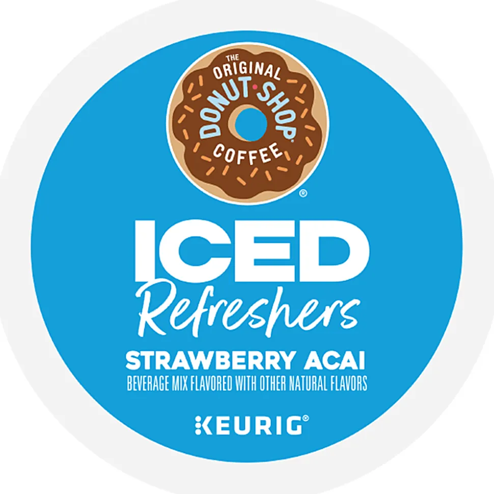 The Original Donut Shop Iced Refreshers, Strawberry Açaí Flavor, Keurig Single Serve K-Cup Pods, Box of 20 K-Cup® Pods