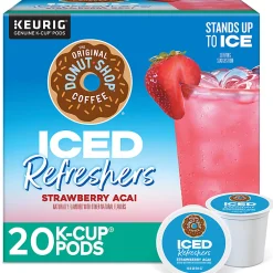 The Original Donut Shop Iced Refreshers, Strawberry Açaí Flavor, Keurig Single Serve K-Cup Pods, Box of 20 K-Cup® Pods