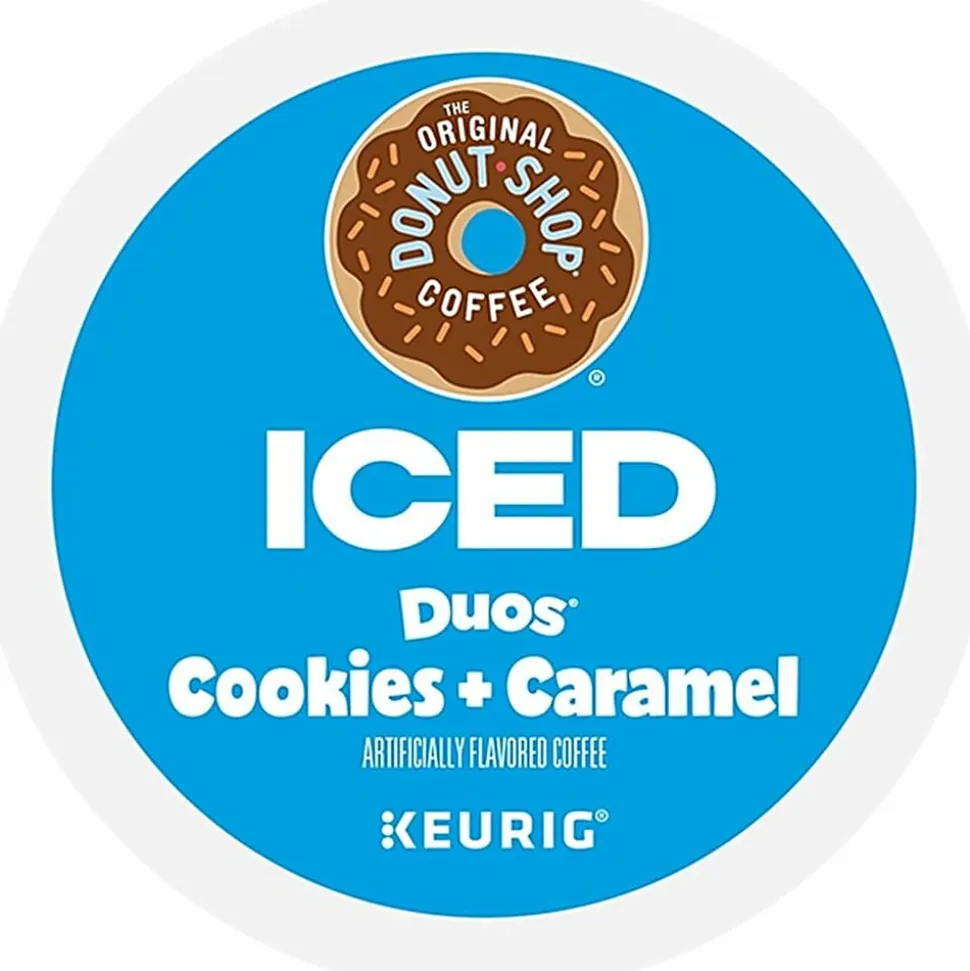 The Original Donut Shop® K-Cup Iced Duos Cookies & Caramel Medium Roast Coffee K-Cups, Box Of 24 K-Cups