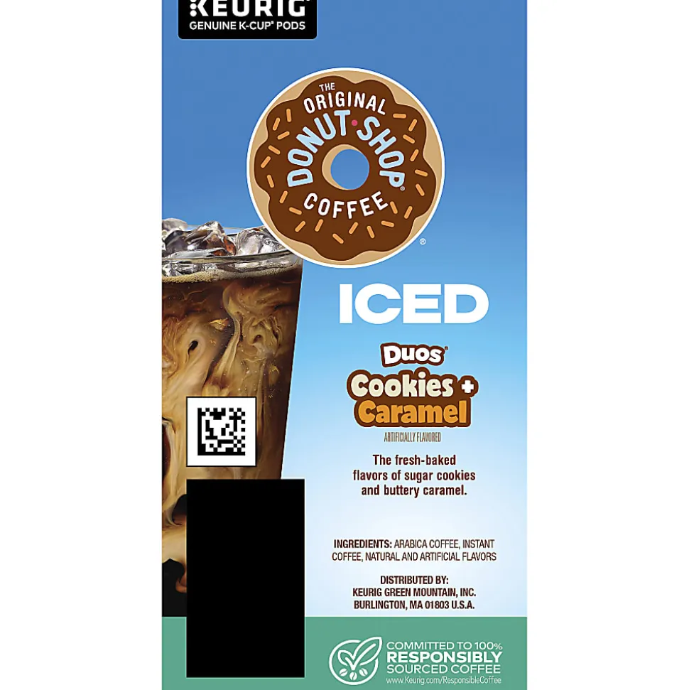 The Original Donut Shop® K-Cup Iced Duos Cookies & Caramel Medium Roast Coffee K-Cups, Box Of 24 K-Cups