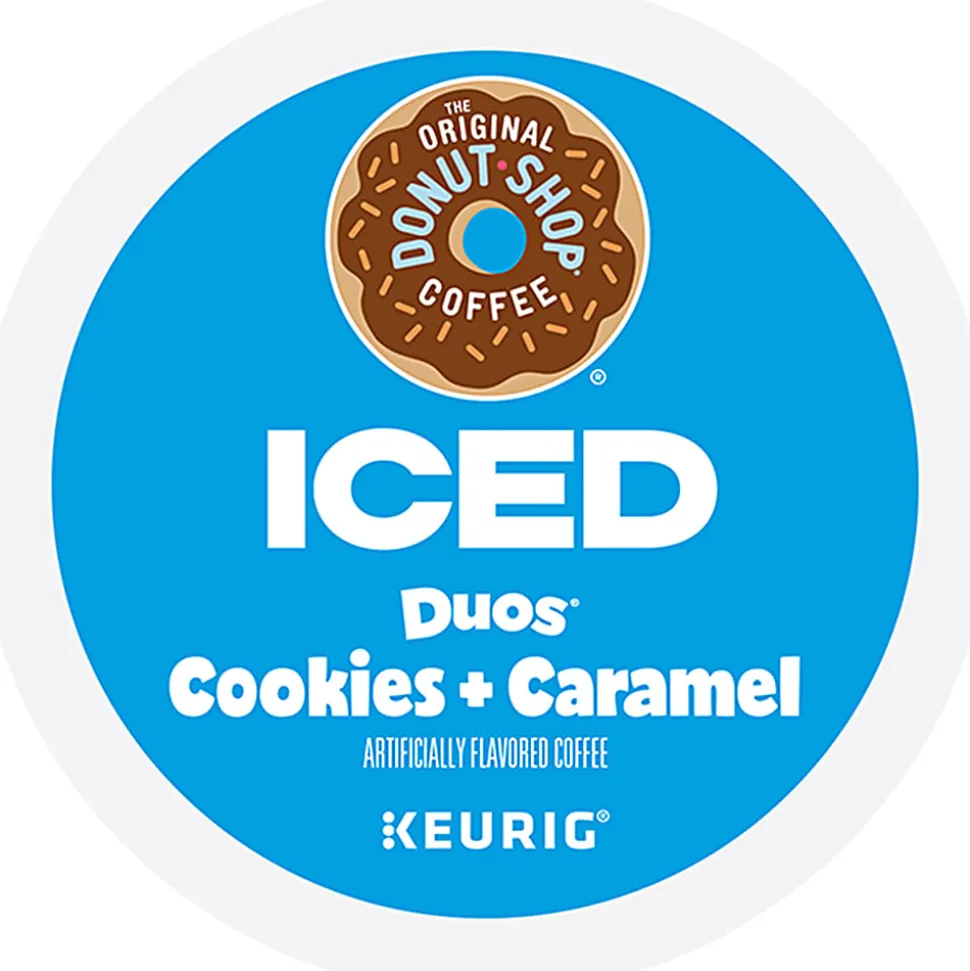 The Original Donut Shop® K-Cup Iced Duos Cookies & Caramel Medium Roast Coffee K-Cups, Box Of 24 K-Cups