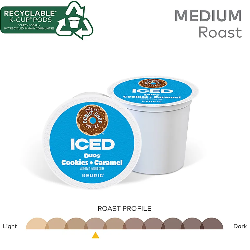 The Original Donut Shop® K-Cup Iced Duos Cookies & Caramel Medium Roast Coffee K-Cups, Box Of 24 K-Cups