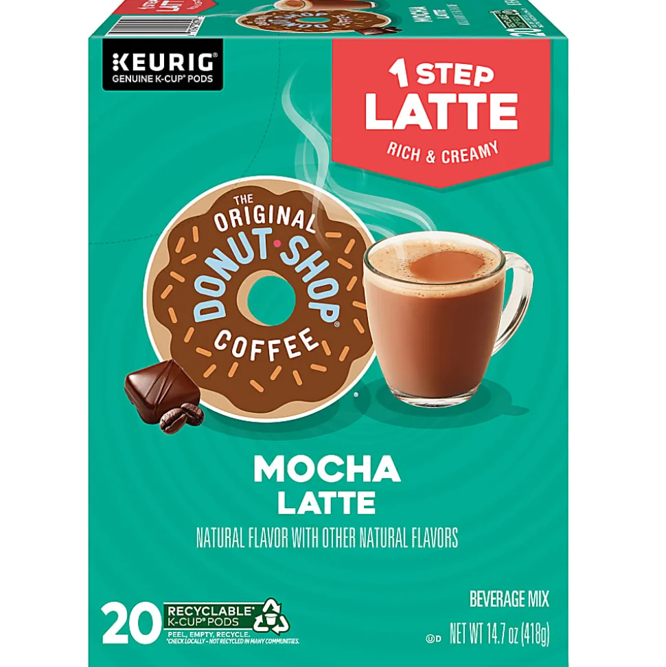 The Original Donut Shop One Step Mocha Latte Keurig Single-Serve K-Cup Pods, 20 Pods Per Pack, Case Of 4 Packs