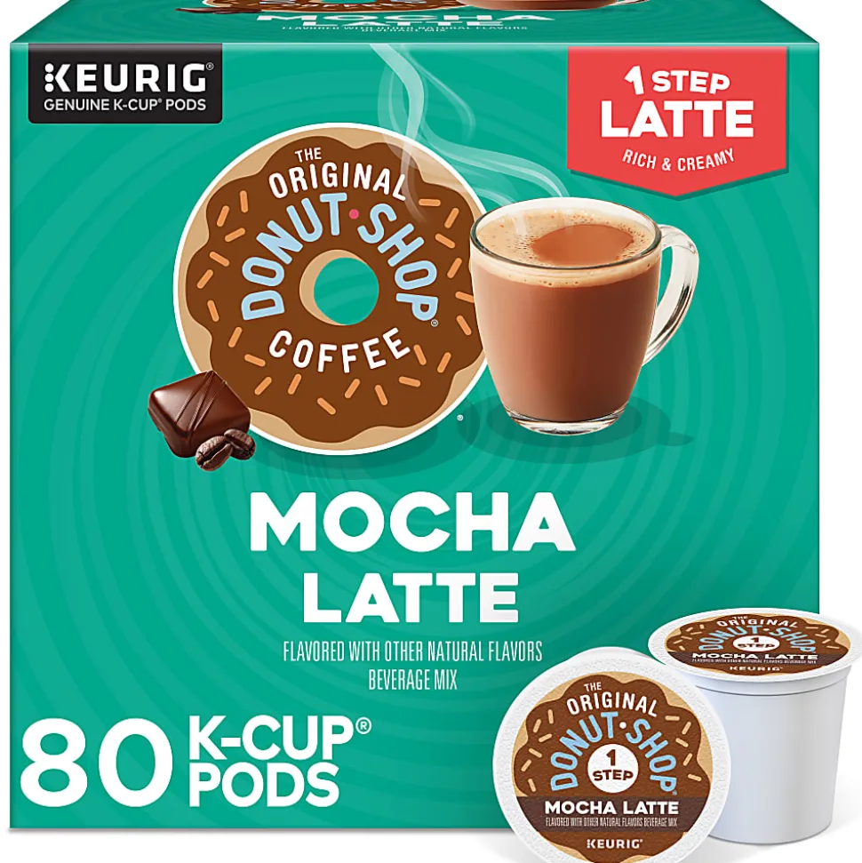 The Original Donut Shop One Step Mocha Latte Keurig Single-Serve K-Cup Pods, 20 Pods Per Pack, Case Of 4 Packs