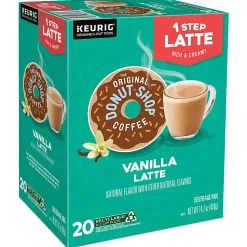 The Original Donut Shop One Step Vanilla Latte Keurig Single-Serve Coffee K-Cup Pods, 20 Pods Per Pack, Case Of 4 Packs