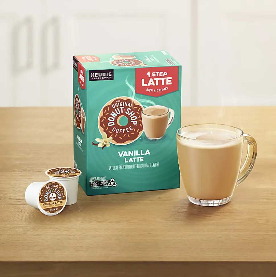 The Original Donut Shop One Step Vanilla Latte Keurig Single-Serve Coffee K-Cup Pods, 20 Pods Per Pack, Case Of 4 Packs