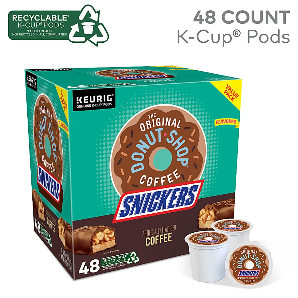 The Original Donut Shop Snickers Coffee Keurig Single Serve K-Cup Pods, Light Roast, Box Of 48 Pods