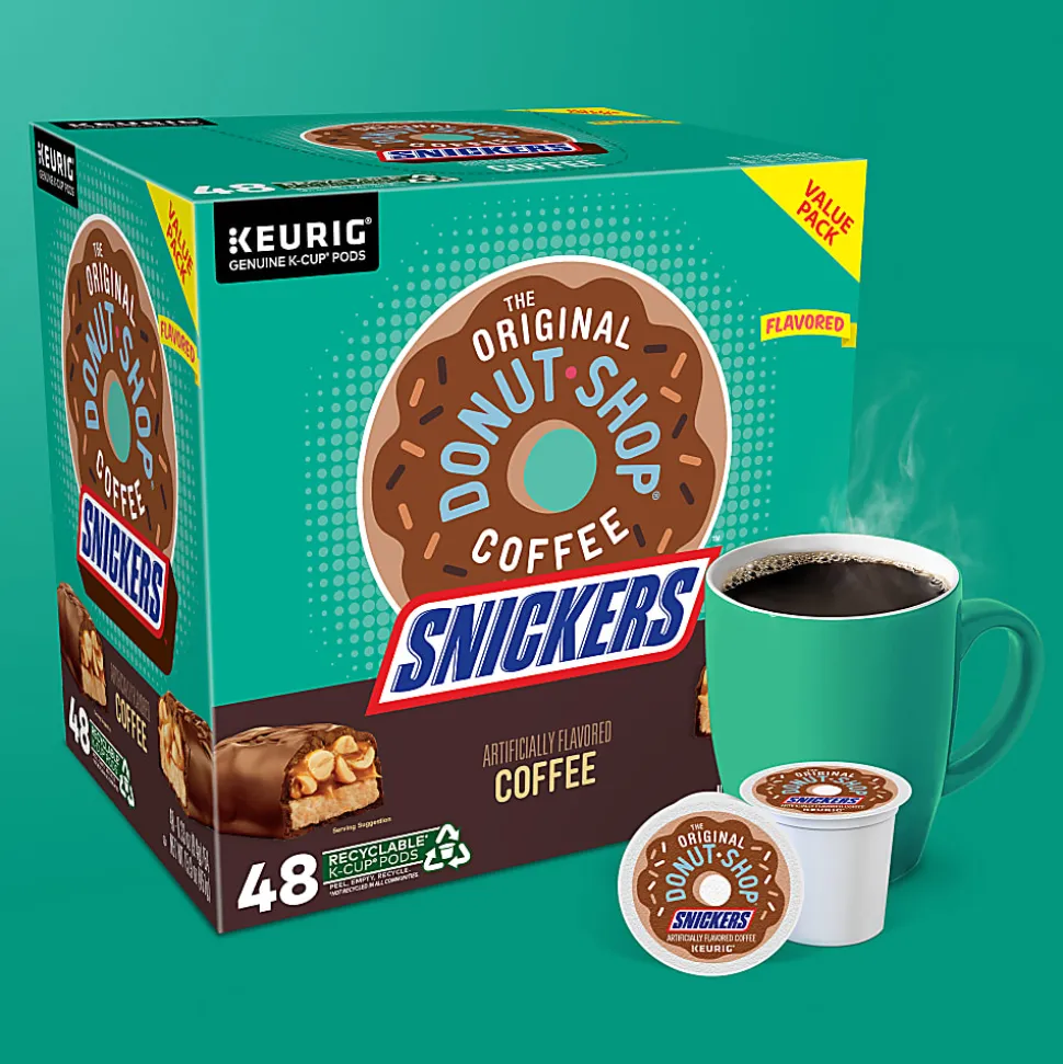 The Original Donut Shop Snickers Coffee Keurig Single Serve K-Cup Pods, Light Roast, Box Of 48 Pods