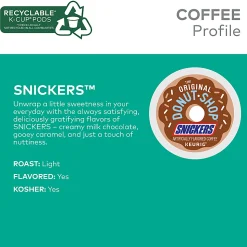 The Original Donut Shop Snickers Coffee Keurig Single Serve K-Cup Pods, Light Roast, Box Of 48 Pods