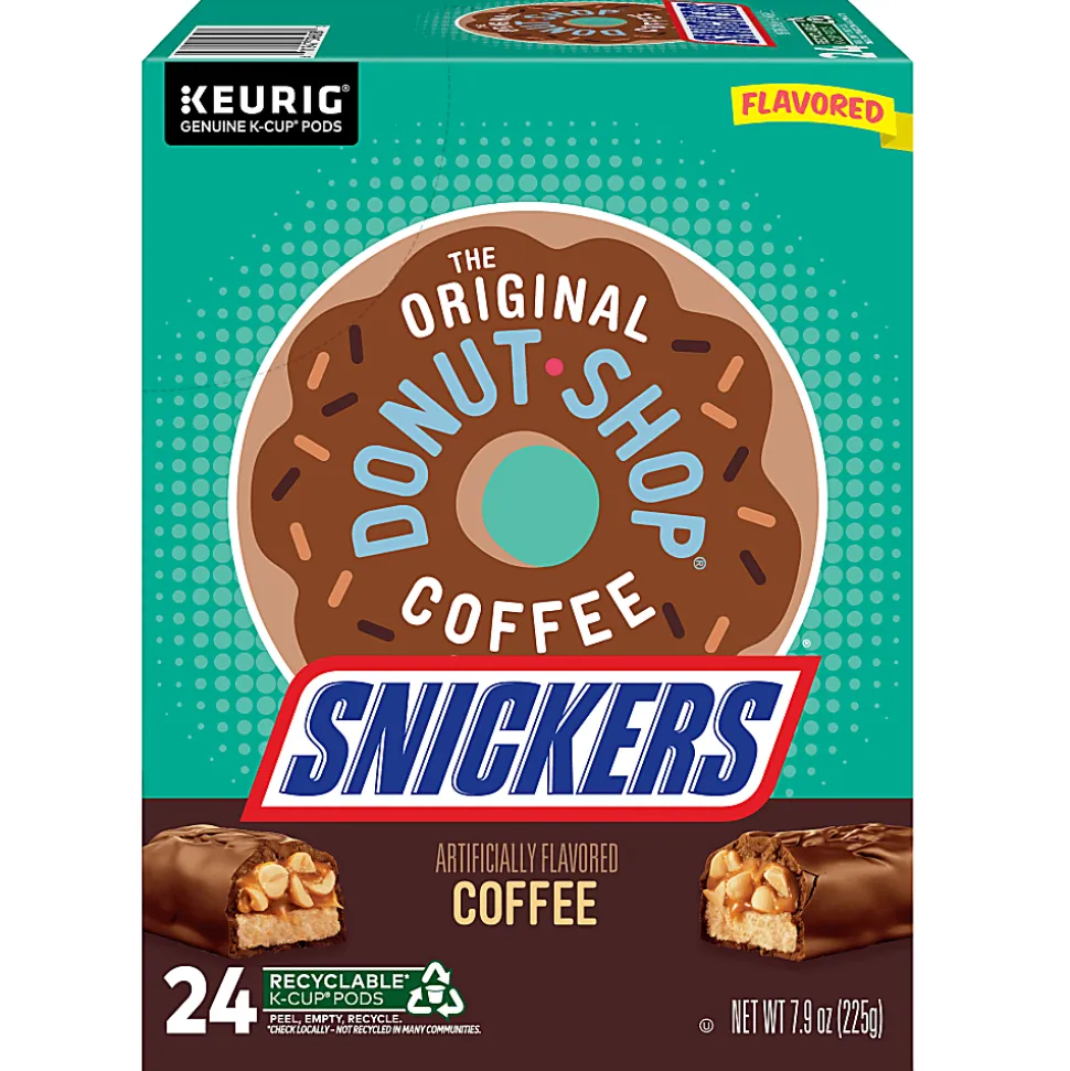 The Original Donut Shop Snickers Coffee Keurig Single Serve K-Cup Pods, 24 Pods Per Pack, Case Of 4 Packs